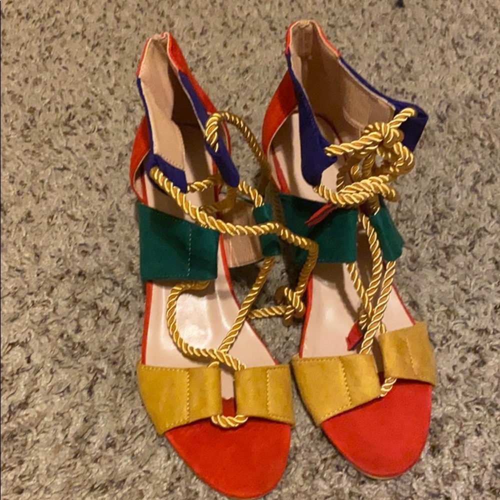 Color block sandals
